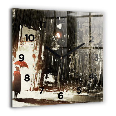 Négyzet alakú üvegóra 60x60 Nő esős éjszakában