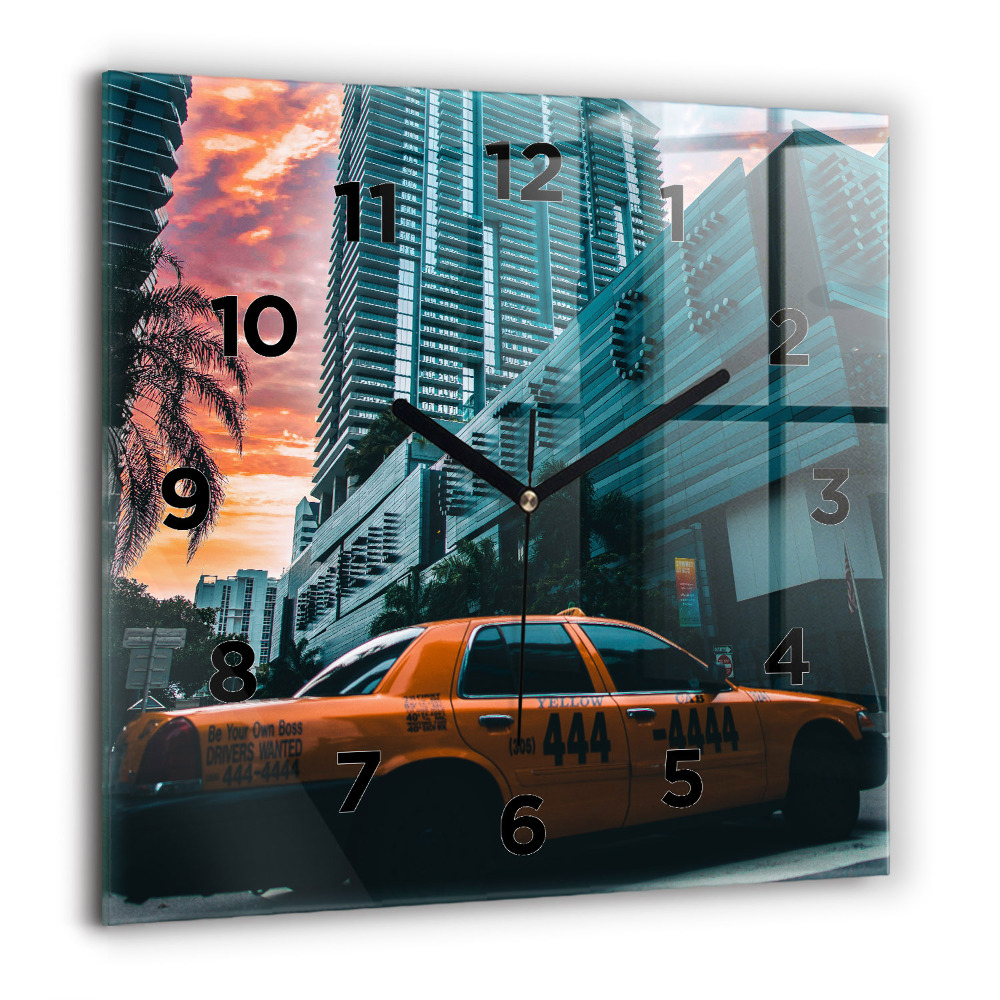 Szögletes üvegóra 60x60 Miami, Florida