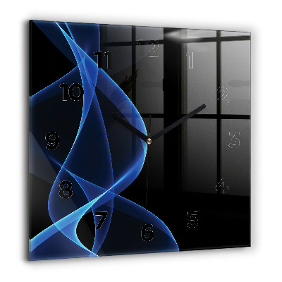 Négyzetes üvegóra 60x60 Kék vonalak