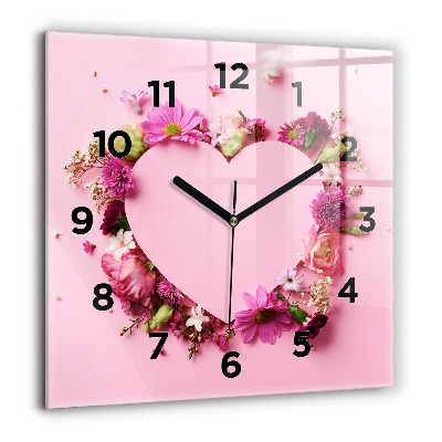 Négyzet alakú üvegóra 60x60 Virágok szíve