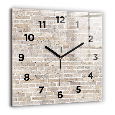 Szögletes üvegóra 60x60 Téglafal