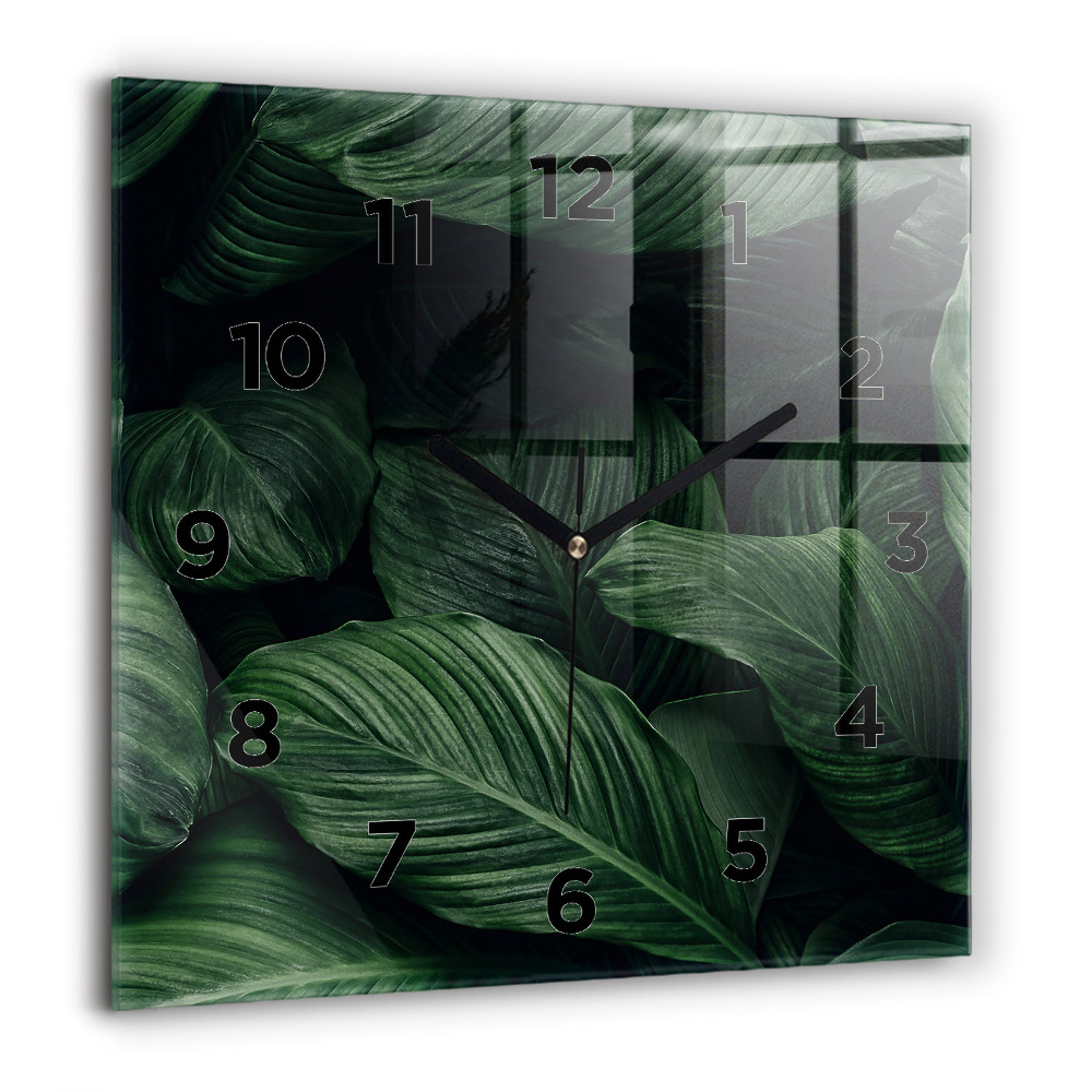 Négyzetes üvegóra 60x60 Trópusi monstera