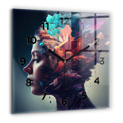 Szögletes fali üvegóra 60x60 Absztrakt nő
