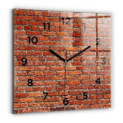 Négyzet alakú üvegóra 60x60 Régi téglafal