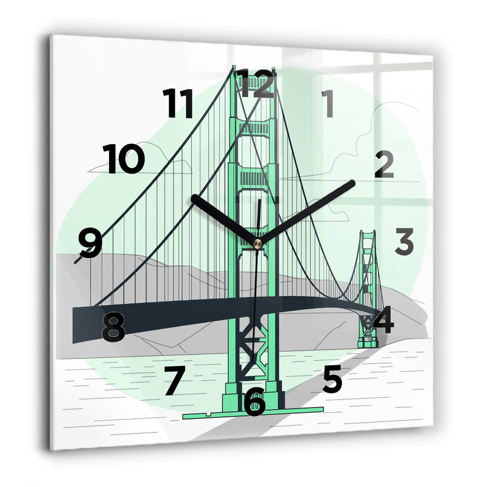 Szögletes fali üvegóra 60x60 Zöld híd
