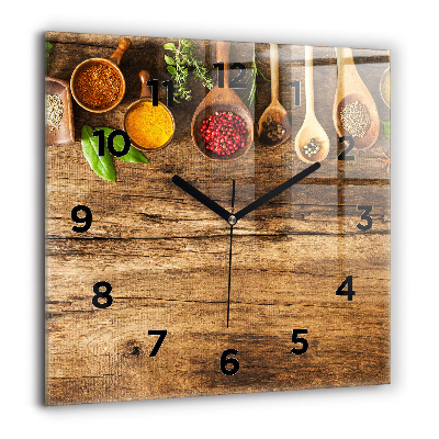 Négyzet alakú üvegóra 60x60 Fűszeres kanalak