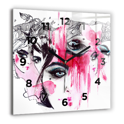 Szögletes fali üvegóra 60x60 Sok arc absztrakció