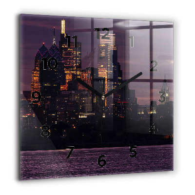 Szögletes fali üvegóra 60x60 Philadelphia látképe