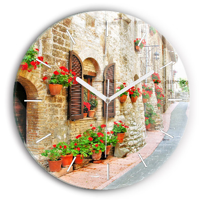 Egyedi üvegóra kerek 30 cm Festői utca