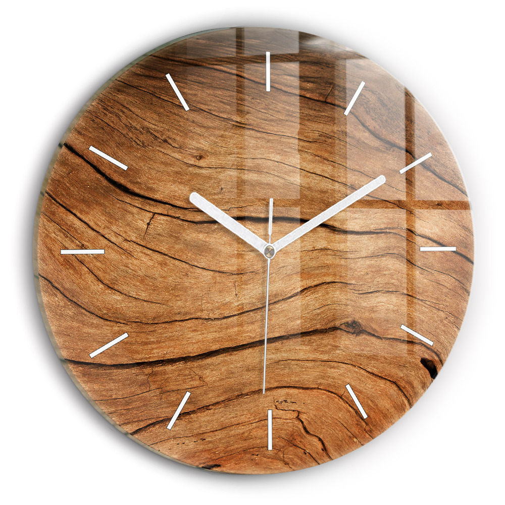 Egyedi üvegóra kerek 30 cm Régi fa