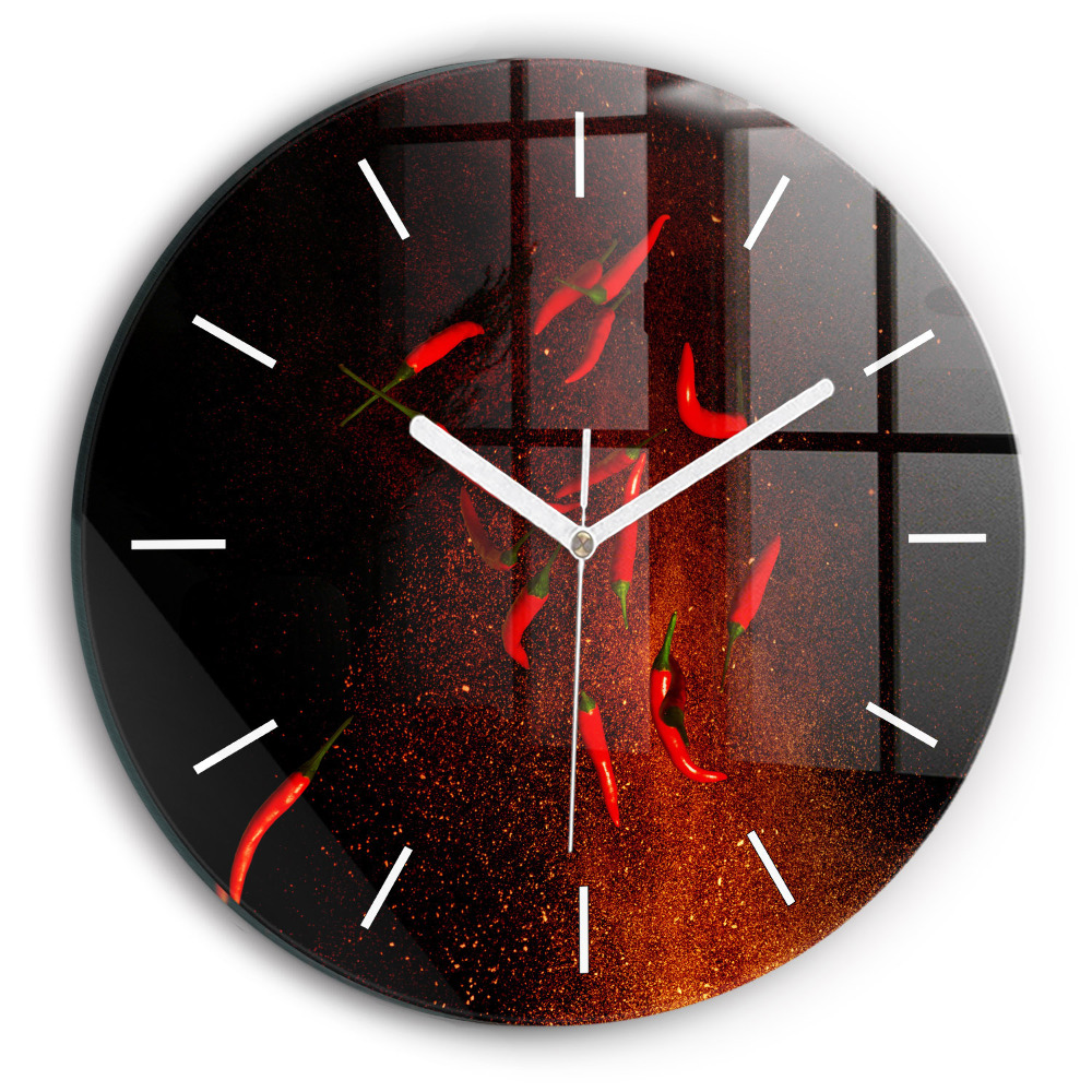 Fali üvegóra kerek 30 cm Chilipaprika