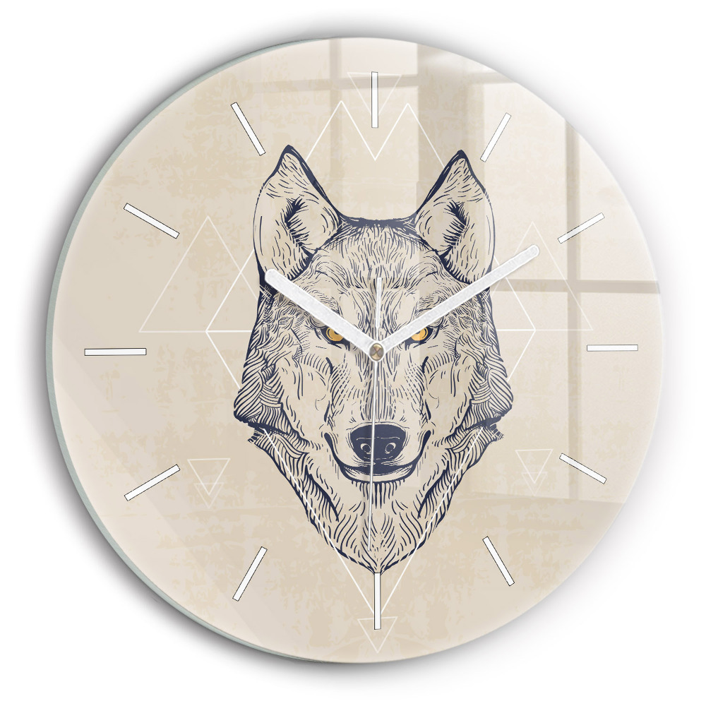 Kerek falióra 30 cm Farkas fej