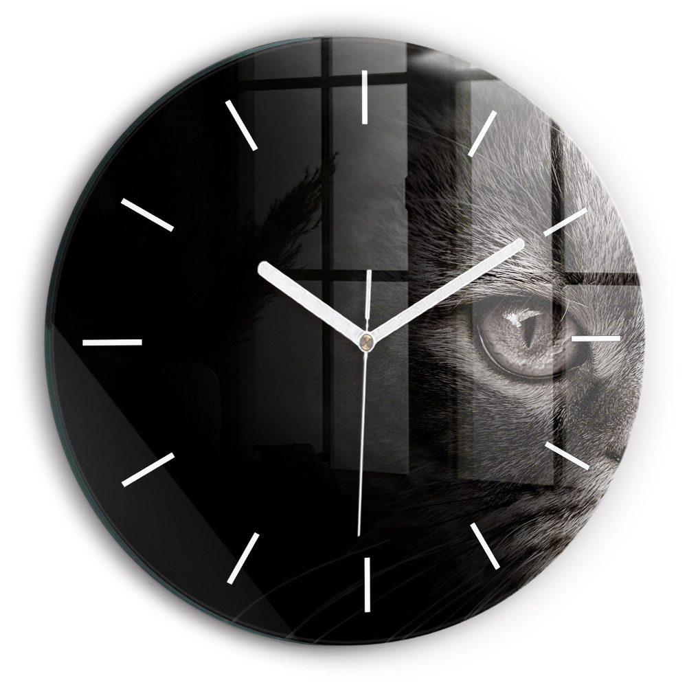 Fali üvegóra kerek 30 cm Skót kutya és macska