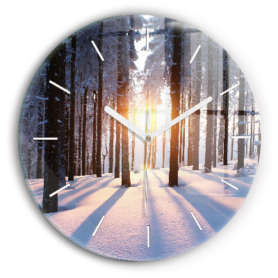 Kerek falióra 30 cm Naplemente erdő