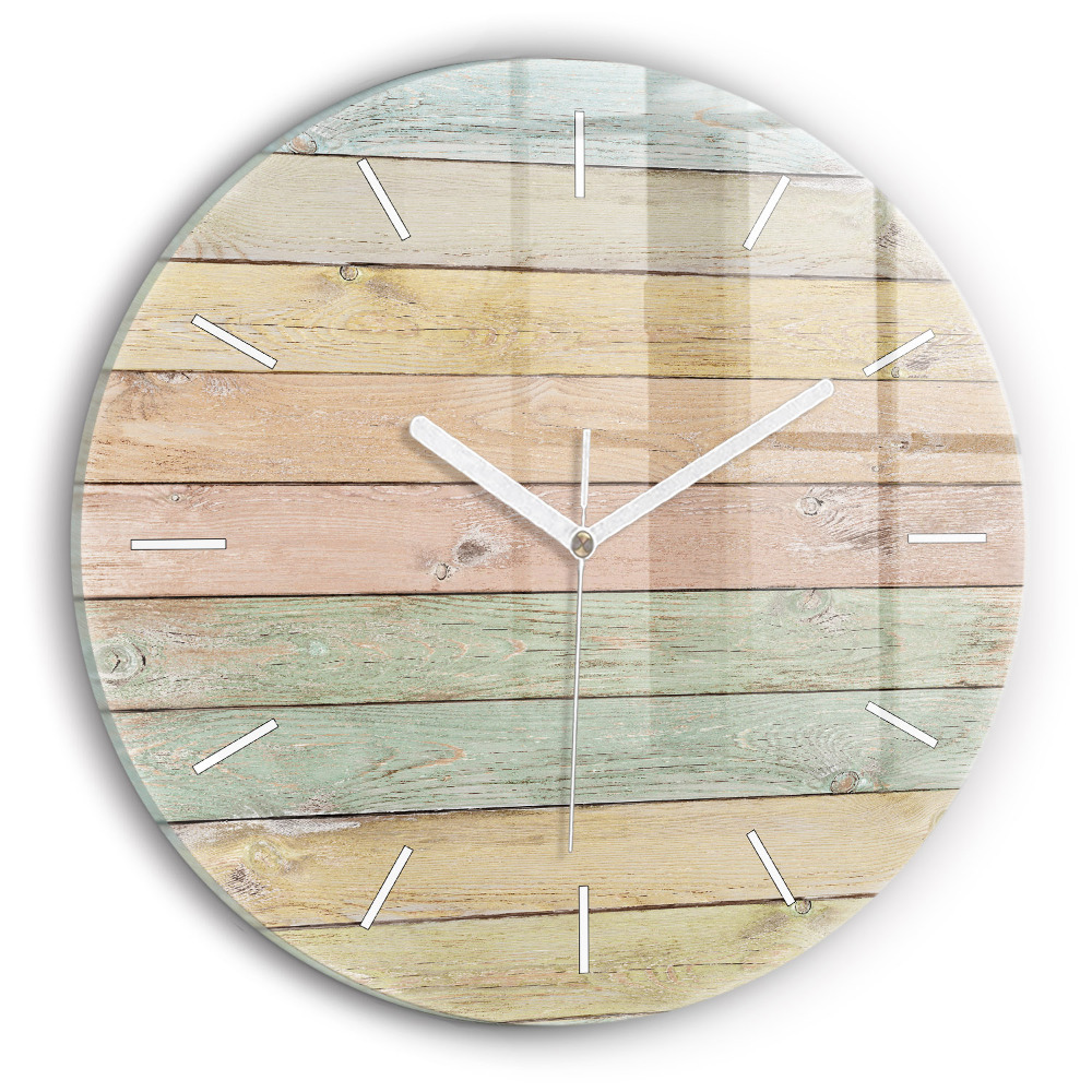 Kerek üvegóra 30 cm Színes táblák