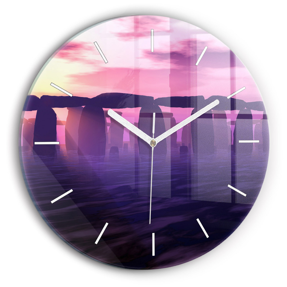 Kerek falióra 30 cm Naplemente a Stonehenge-nél