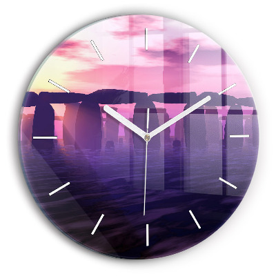 Kerek falióra 30 cm Naplemente a Stonehenge-nél