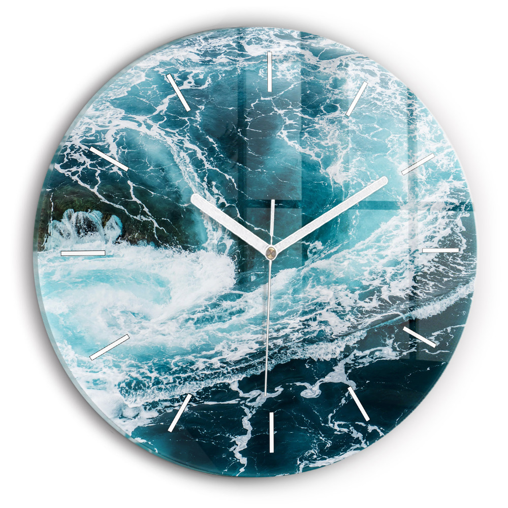 Kerek falióra 30 cm Kavargó habzó hullámok