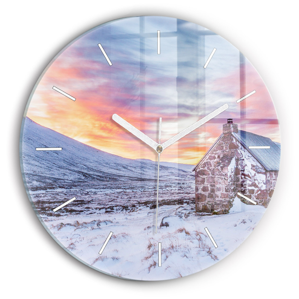 Kerek falióra 30 cm Házikó a hegyekben