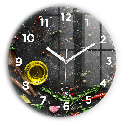 Kerek fali üvegóra 30 cm Fűszerek a pulton