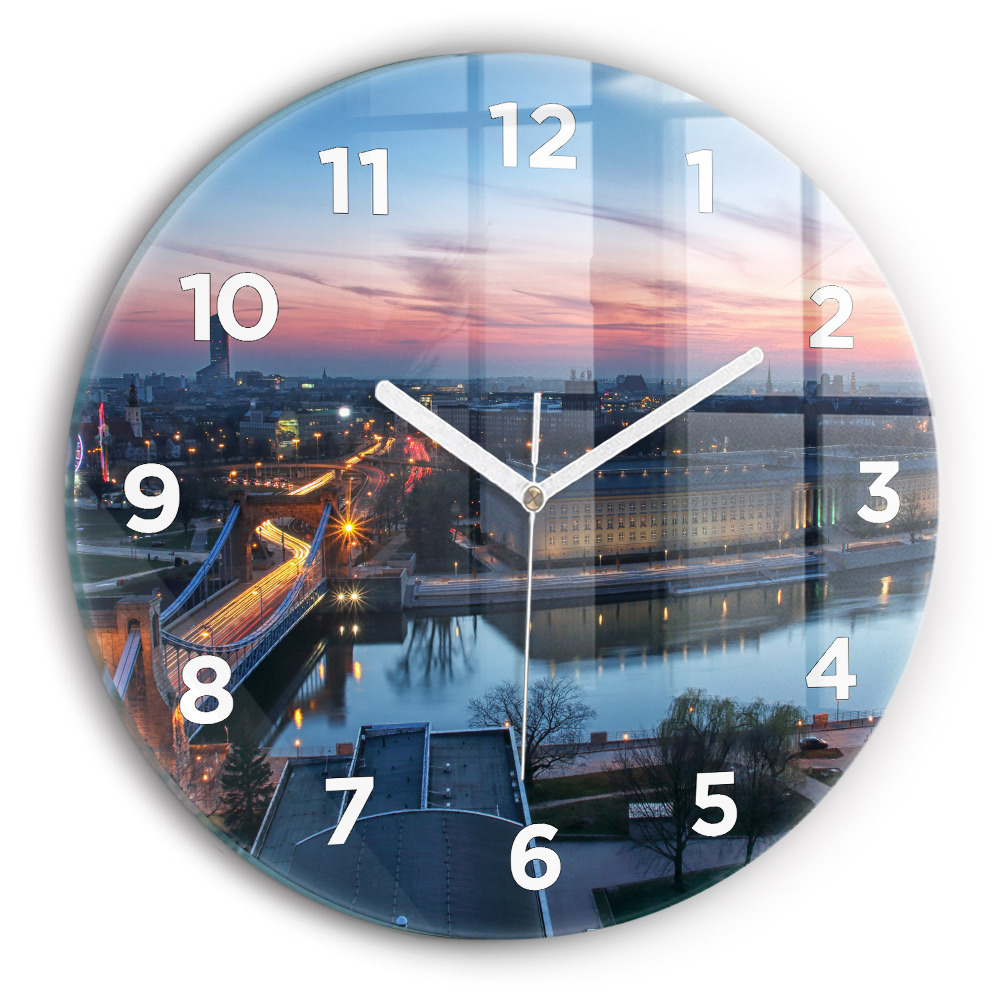 Egyedi üvegóra kerek 30 cm Wrocław drónról