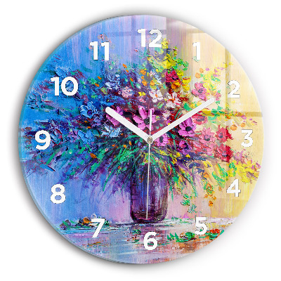 Kerek fali üvegóra 30 cm Virágok vázában