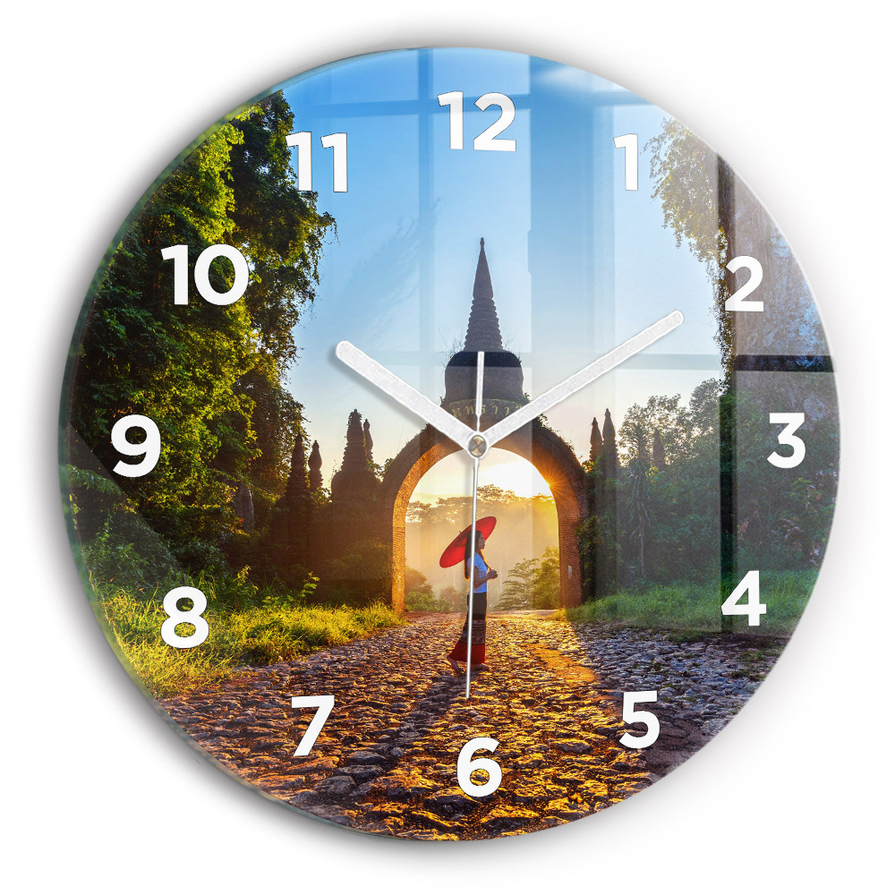 Egyedi üvegóra kerek 30 cm Surat Thani Park Thaiföld