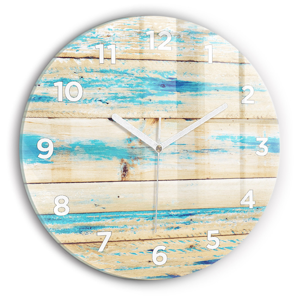 Kerek fali üvegóra 30 cm Karcos fa