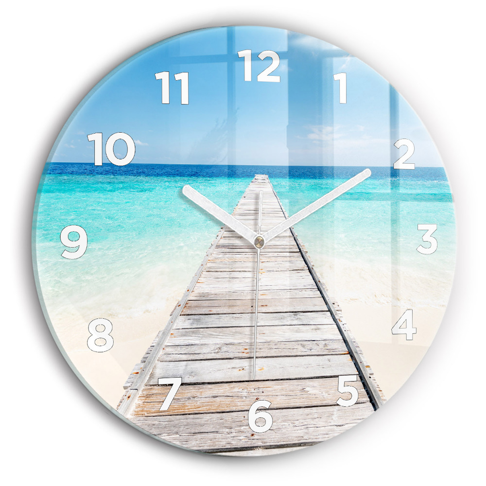 Kerek üvegóra 30 cm Trópusi sziget