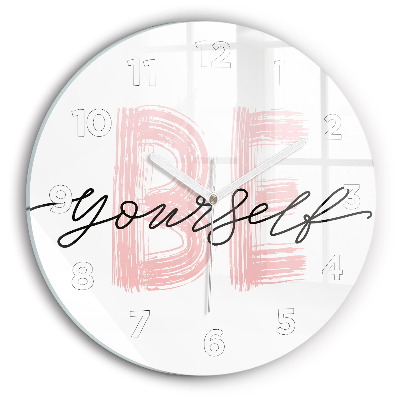 Fali üvegóra kerek 30 cm Légy önmagad felirat