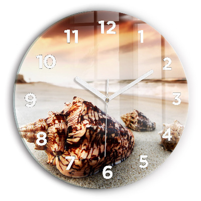 Kerek falióra 30 cm Kagyló a tengerparton
