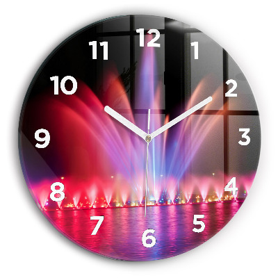 Kerek üvegóra 30 cm Wrocławi szökőkút éjszaka