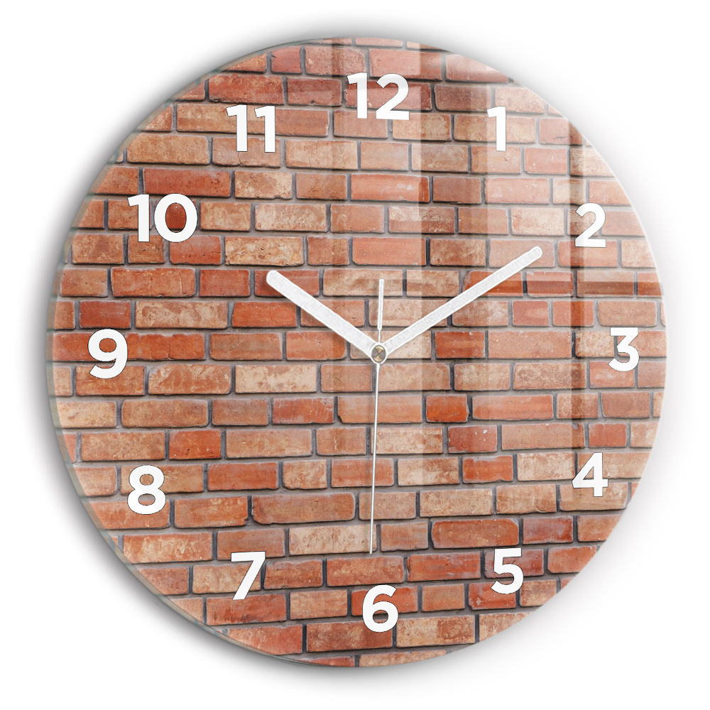 Kerek üvegóra 30 cm Téglafal