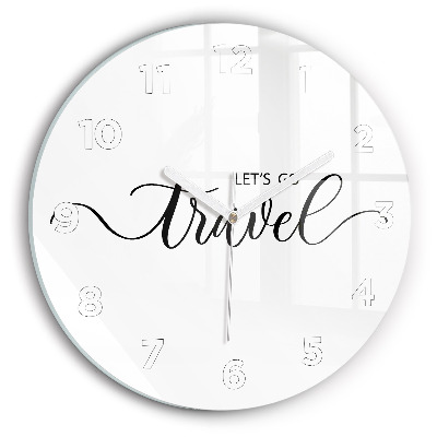 Fali üvegóra kerek 30 cm Utazás felirat