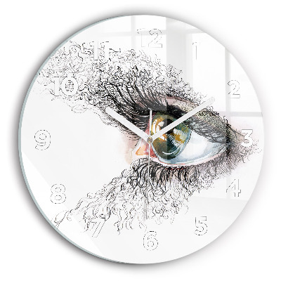 Kerek fali üvegóra 30 cm Rajz emberi szemről