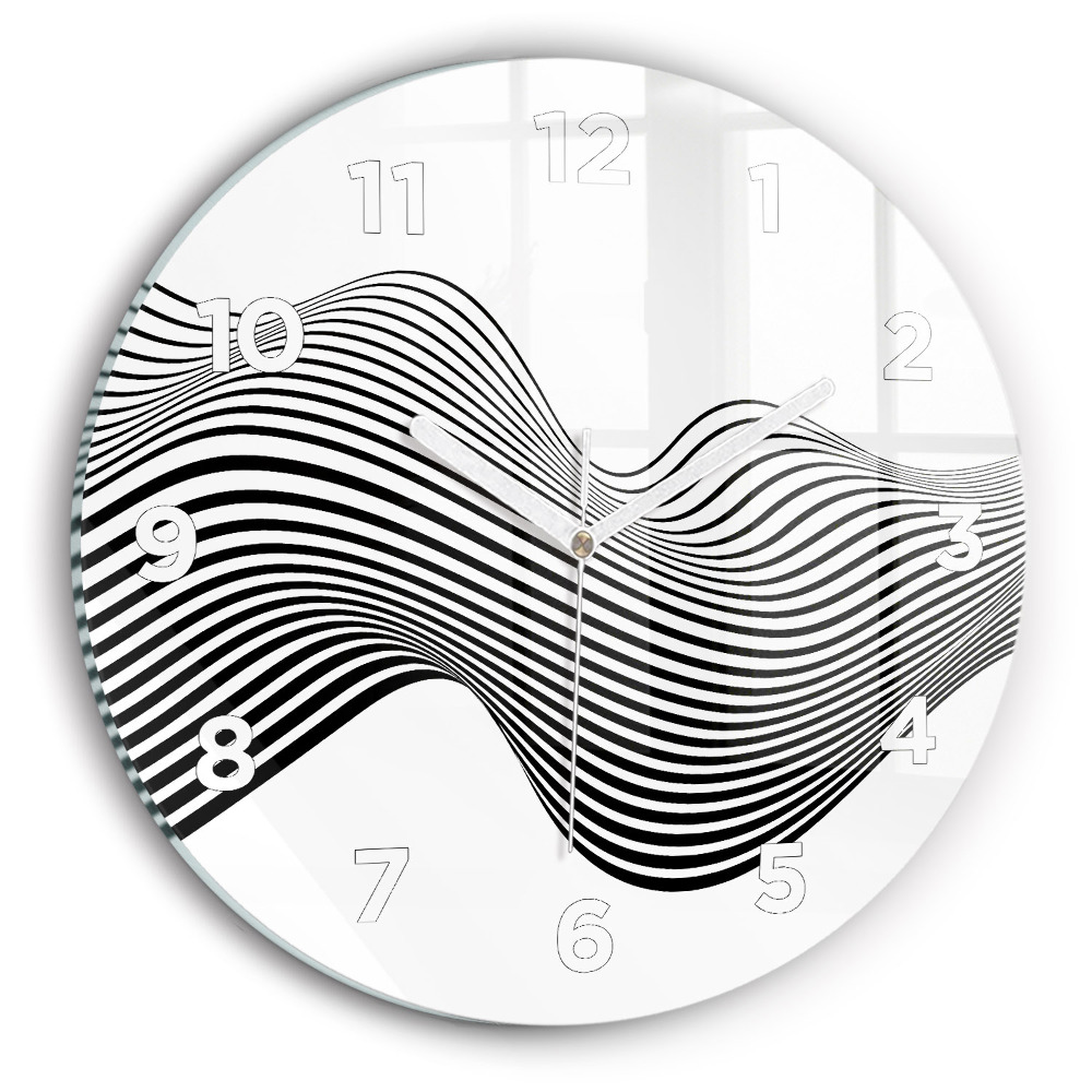 Fali üvegóra kerek 30 cm Fekete-fehér művészet
