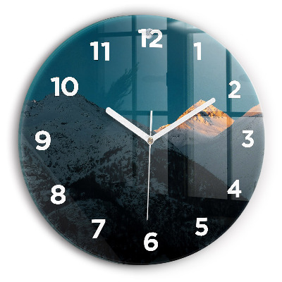 Fali üvegóra kerek 30 cm Naplemente a hegyekben