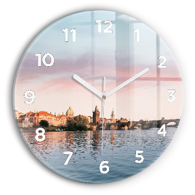 Fali üvegóra kerek 30 cm Károly-híd Prágában