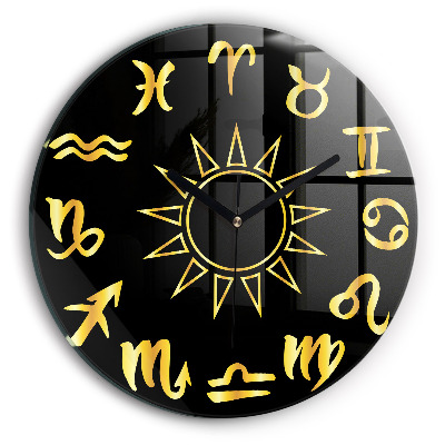 Kerek fali üvegóra 30 cm Zodiákus jelek