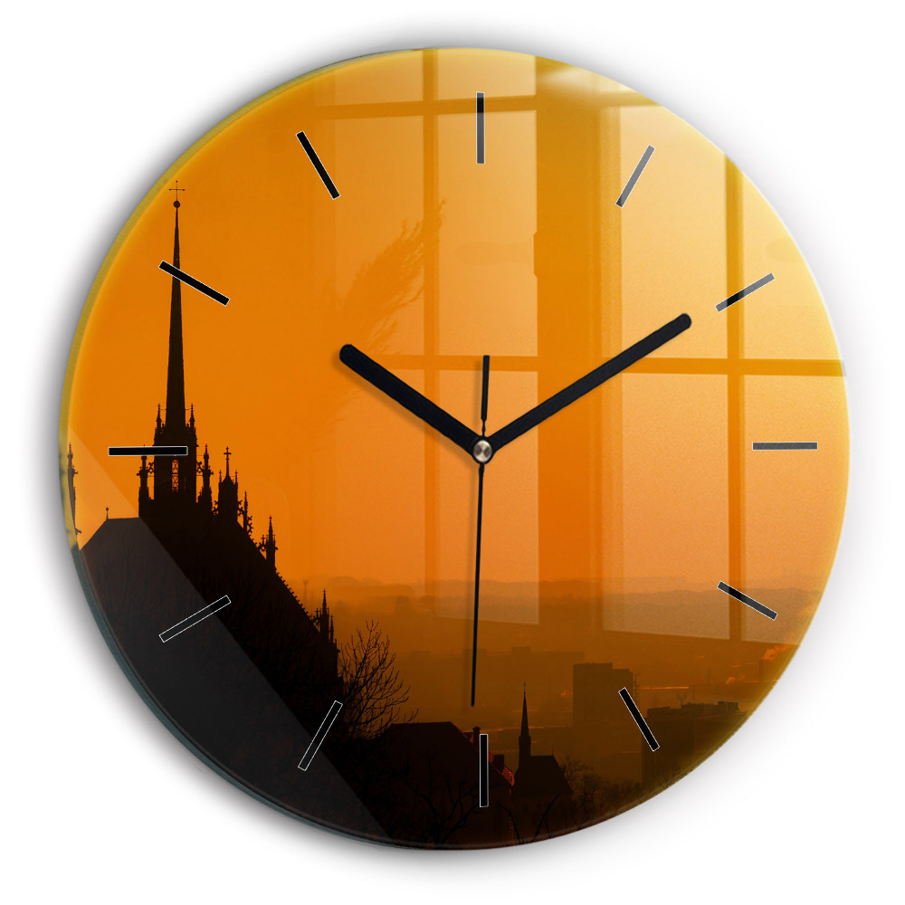 Kerek falióra 30 cm A brünni székesegyház látképe