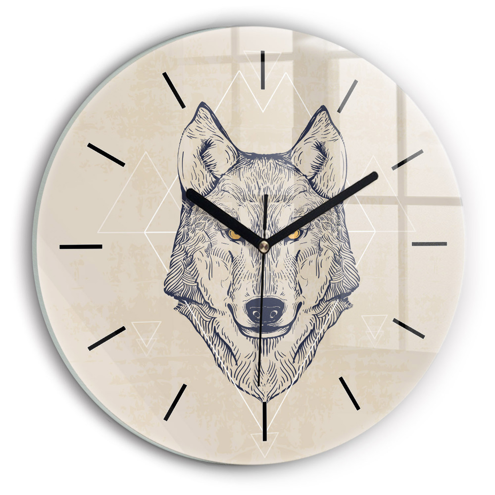 Kerek falióra 30 cm Farkas fej