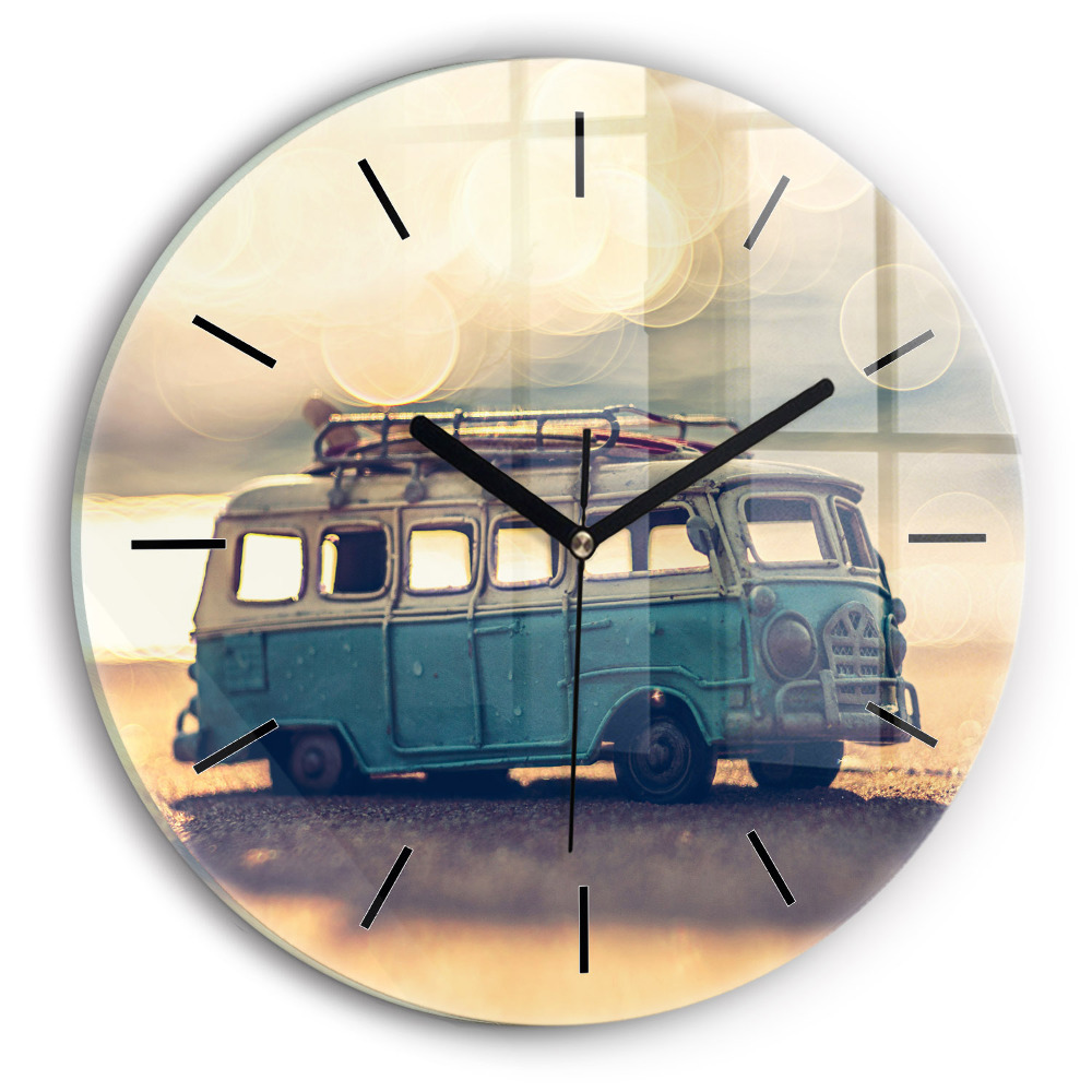 Fali üvegóra kerek 30 cm Lakókocsi a tengerparton