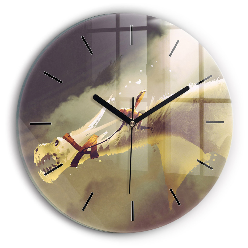 Fali üvegóra kerek 30 cm Sárkánylovas illusztrációja