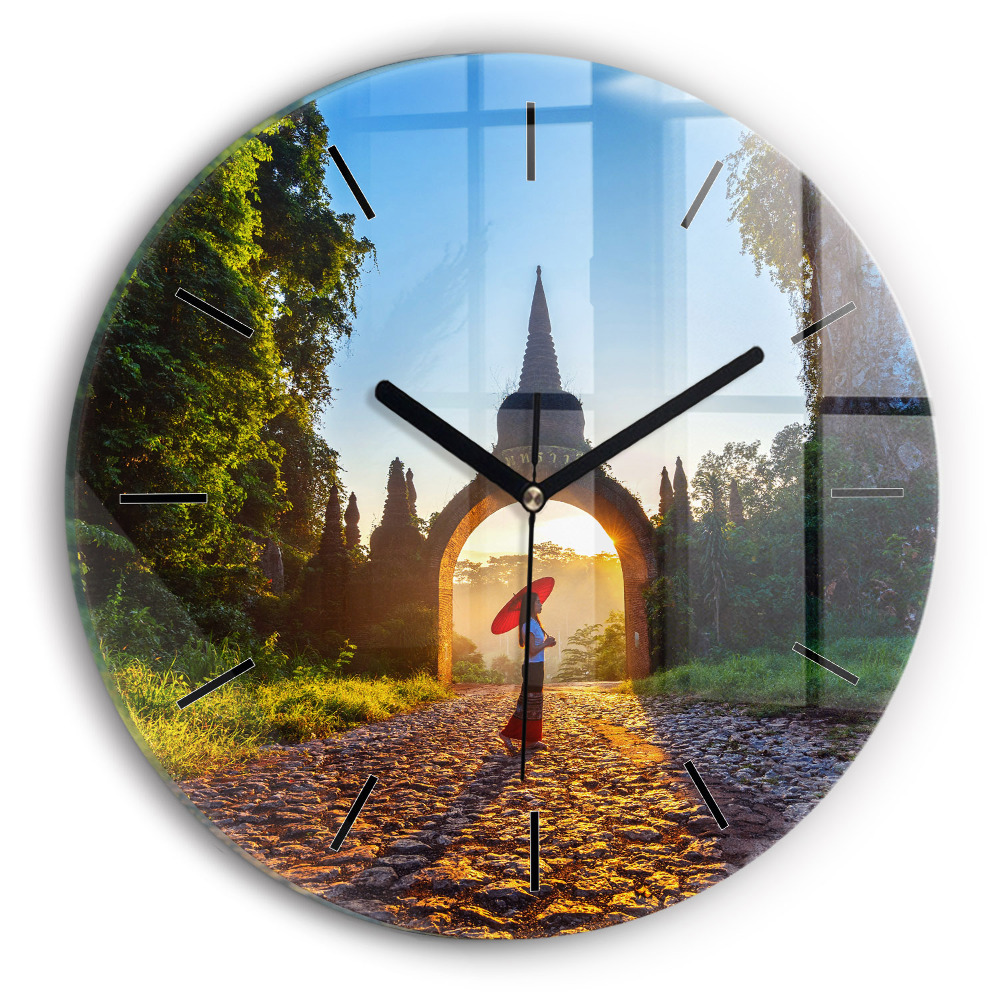 Egyedi üvegóra kerek 30 cm Surat Thani Park Thaiföld