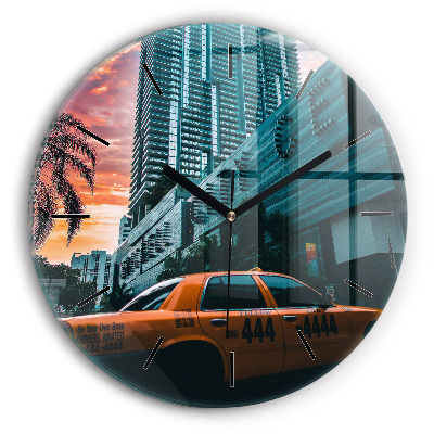 Kerek fali üvegóra 30 cm Miami, Florida