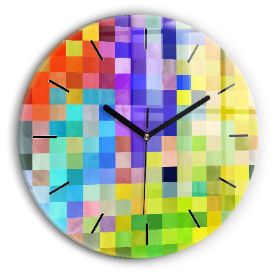 Kerek falióra 30 cm Négyzetek kompozíciója