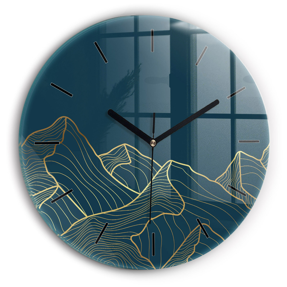 Kerek fali üvegóra 30 cm Hegyek vázlata