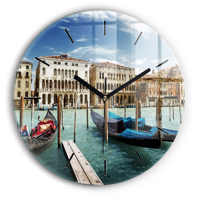 Egyedi üvegóra kerek 30 cm Gondolák Velence Olaszország