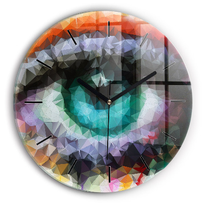 Kerek üvegóra 30 cm Színes emberi szem