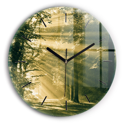 Fali üvegóra kerek 30 cm Napsugarak Erdő